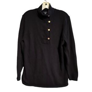 Vintage Chaps Black Cotton Sweater